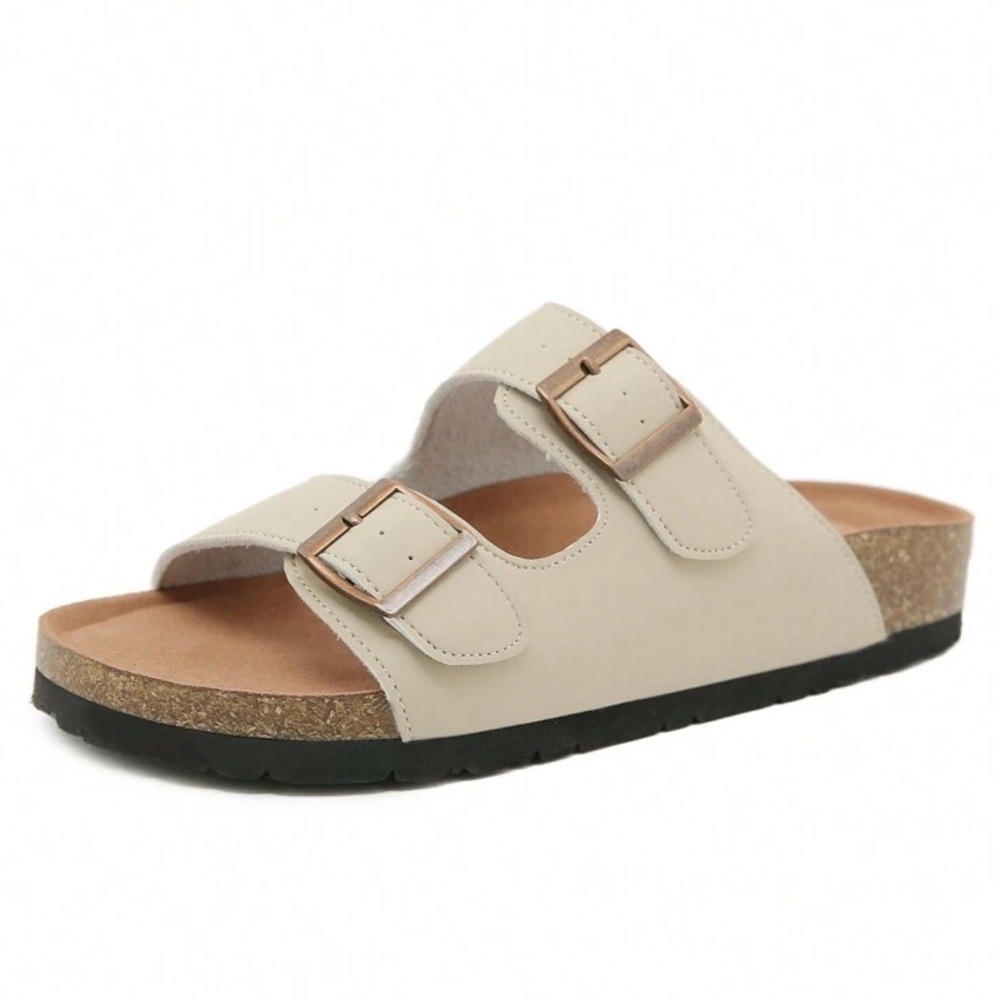 Beige Double Strap Sandals - image 2